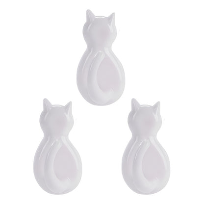 X3 Gancho Colgador Adhesivo De Gatitos Perchero Baño Cocina