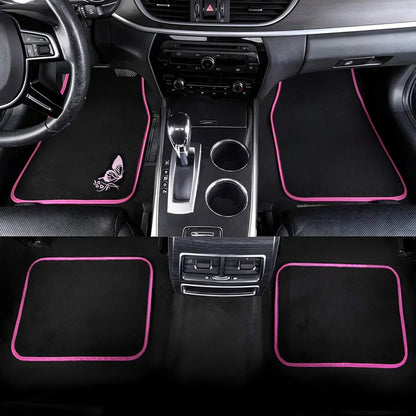 Set Cubre Piso Mujer Alfombra 4pcs Auto Universal Diseño Ryc