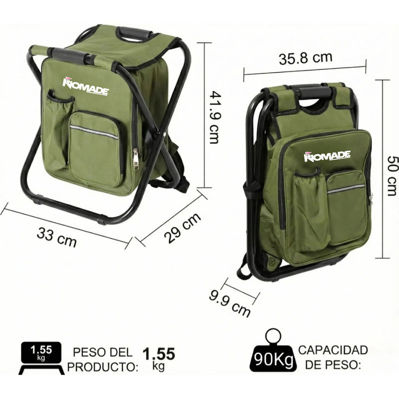 Piso 3en1 Plegable Mochila Con Cooler Silla Camping Pesca