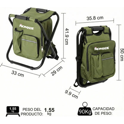 Piso 3en1 Plegable Mochila Con Cooler Silla Camping Pesca