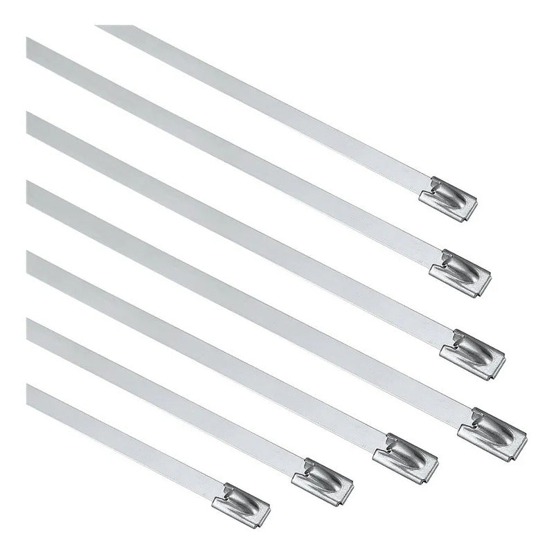X7 Amarras Metalica Acero 304 Abrazadera 4.6x200mm Bridas Plateado 52712