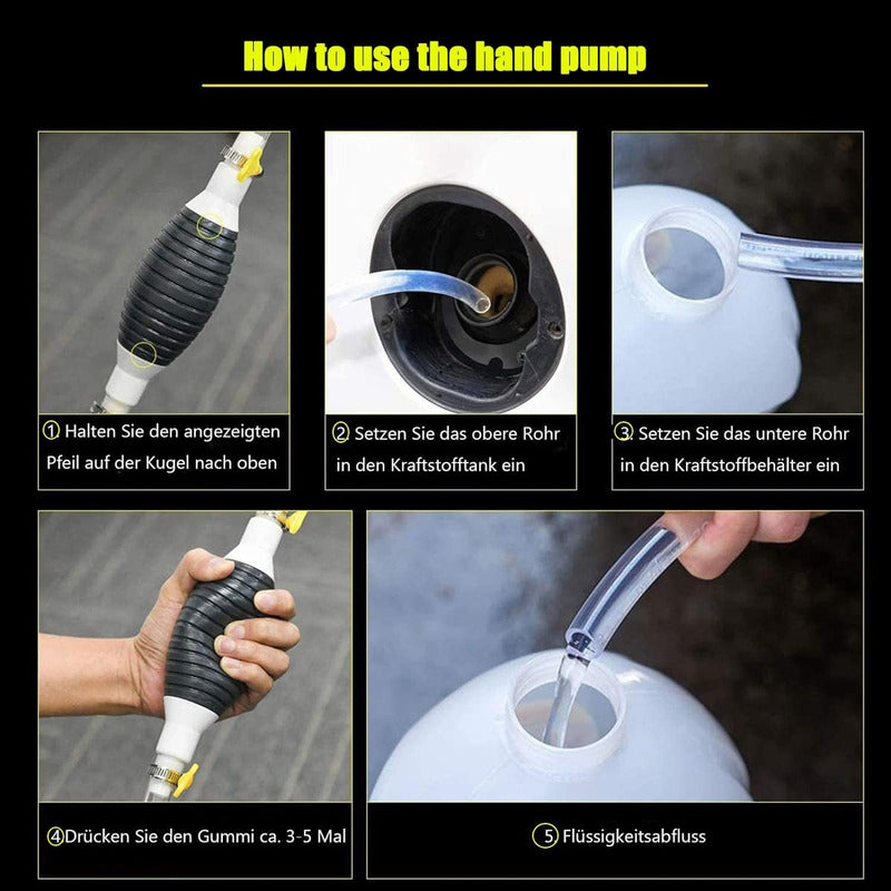 Bomba Sifón Manual Trasvasije Líquidos Combustible 220cm R&c