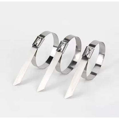 X5 Amarras Metalica Acero 304 Abrazadera 4.6x350mm Bridas Plateado 52715