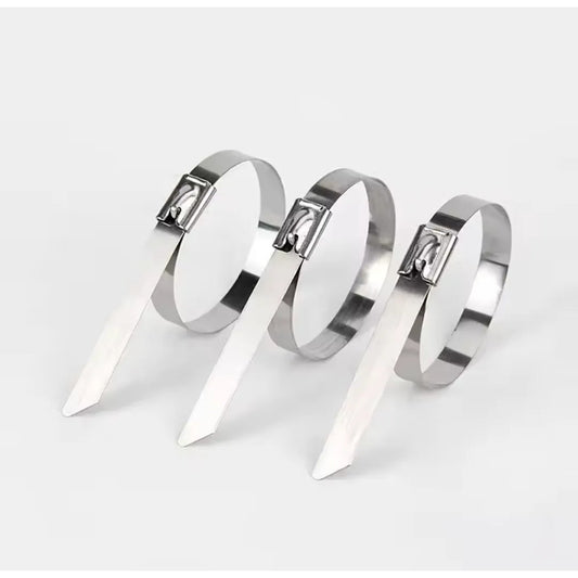 X5 Amarras Metalica Acero 304 Abrazadera 4.6x350mm Bridas Plateado 52715