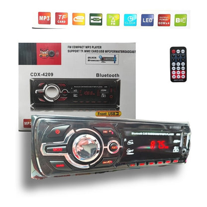 Radio De Auto 1 Din Bluetooth Usb Mp3 Microsd Auxiliar