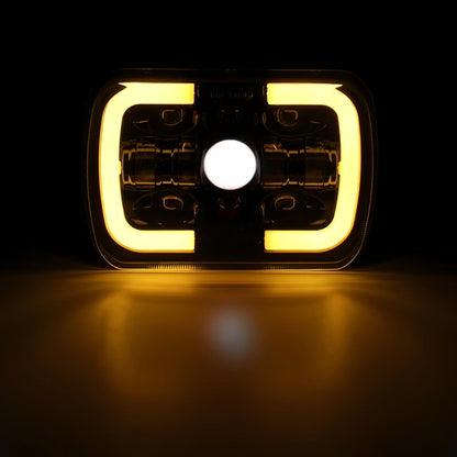 X2 Neblinero 7x6 Foco Led 5x7 Led Con Drl Bicolor 12-24v