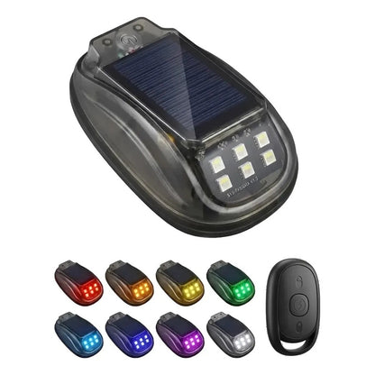 Luz Led Solar Usb Estroboscópica Multicolor Control Baliza