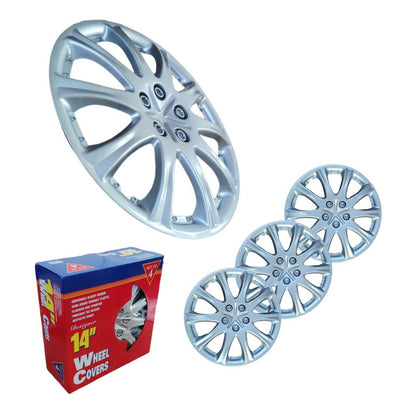 Set Tapa Rueda Aro 14 Cromada Designer X4 Tapas /r&c