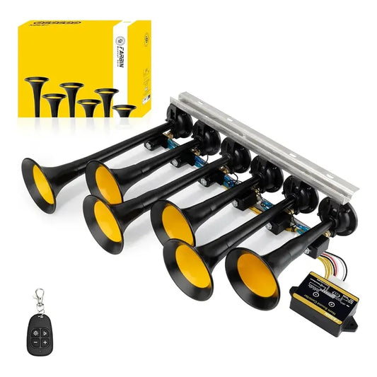Bocina De Aire Electrica 6 Trompetas 12v-24v 36tonos Control