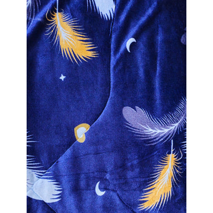Plumón Cobertor Cubrecama Plush Chiporro Funda 2p Diseños Azul Mod2 Plumas