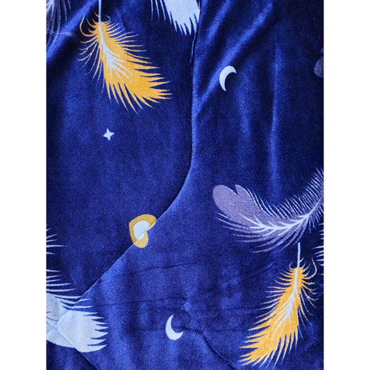 Plumón Cobertor Cubrecama Plush Chiporro Funda 2p Diseños Azul Mod2 Plumas