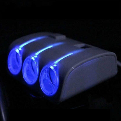 Encendedor Triple Adaptador +2usb 120w 12-24v Splitter Encen