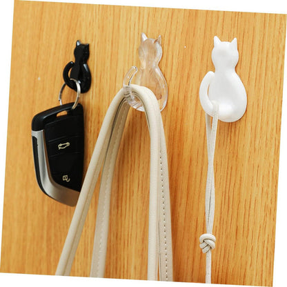 X6 Gancho Colgador Adhesivo De Gatitos Perchero Baño Cocina