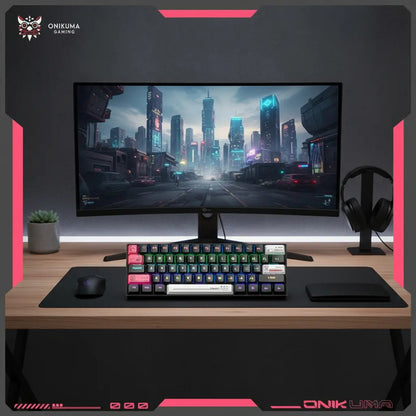 Teclado Mecanico Onikuma G55 Rgb Gaming Negro Inglés Us