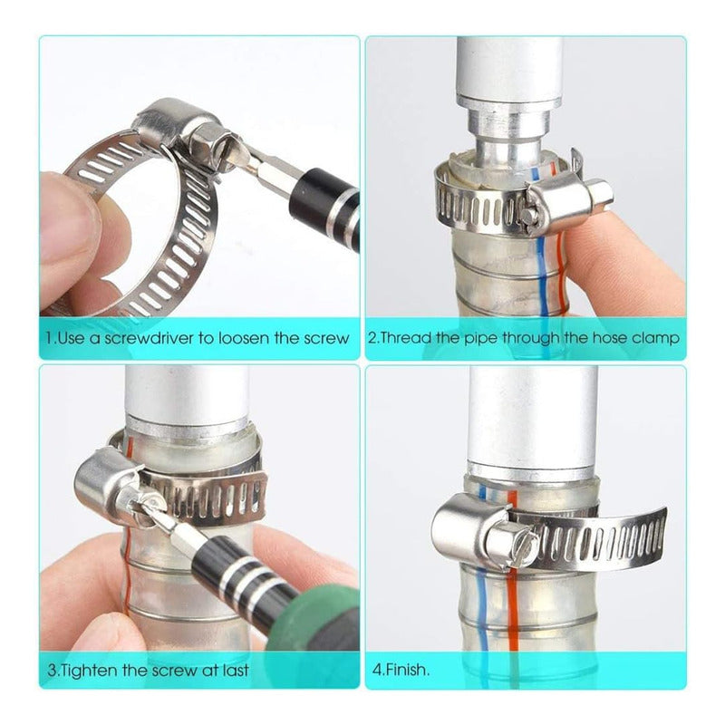 X60 Abrazadera Metálica Ajustable Manguera 7medidas 8-38mm