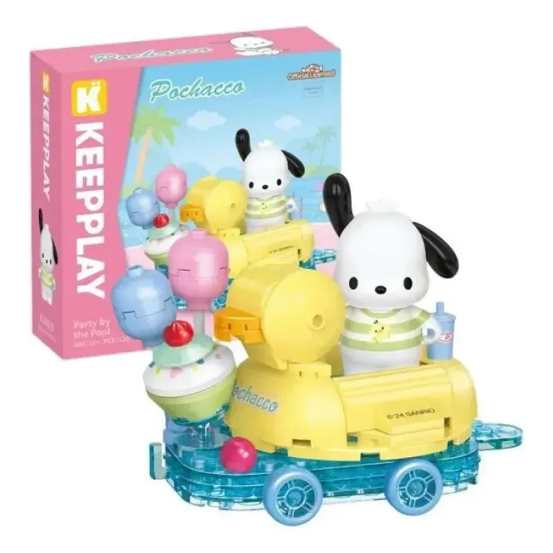 Set Bloques De Construcción Keeppley Hello Kitty Y Amigos 120 Pochacco Party By The Pool 8094