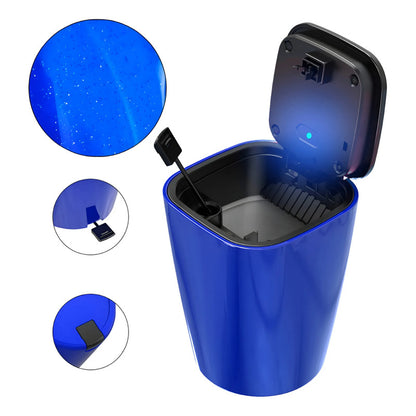 Cenicero Con Luz Led Y Tapa Abre Fácil Monedero Auto Casa Azul Yd-001
