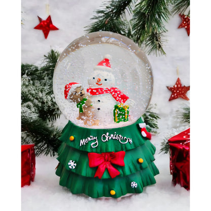 Bola De Nieve Esfera Cristal Navidad Luz Música Decora Chica