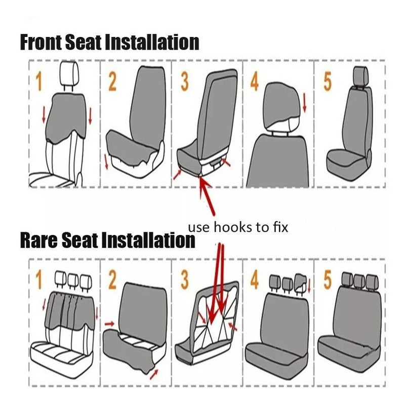 Funda Cubre Asiento Auto Rosado Universal 9pieza Rosa Diseño