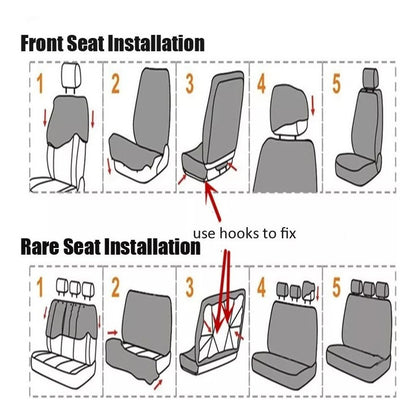Funda Cubre Asiento Auto Rosado Universal 9pieza Rosa Diseño