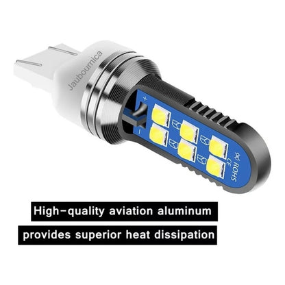 X2 Ampolleta T20 Led Luz Blanca Carcasa Aluminio Auto /ryc