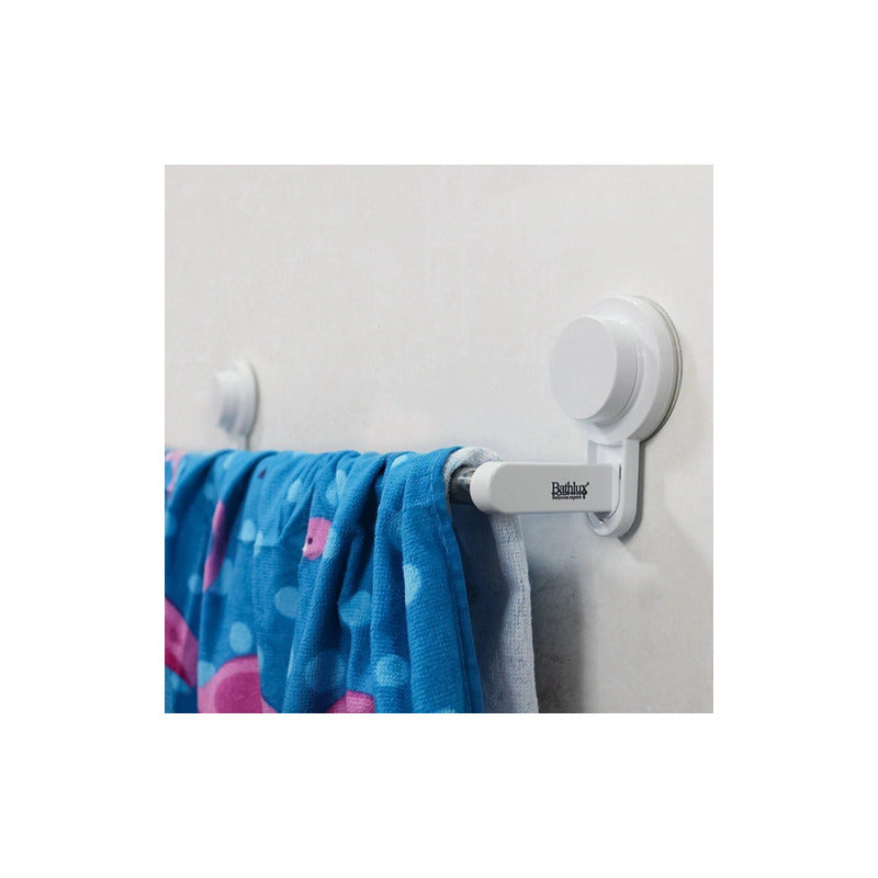 Bathlux Estante Toallero Con Soporte De Ventosas Para Baño Color Blanco