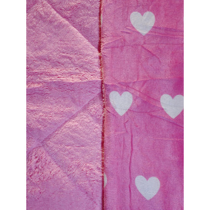 Plumón Cobertor Cubrecama Plush Chiporro Funda 2p Diseños Rosa Mod8 Corazon
