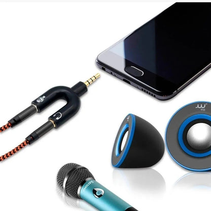 Splitter 3.5mm Adaptador Audio Separa Microfono Audifono Pc