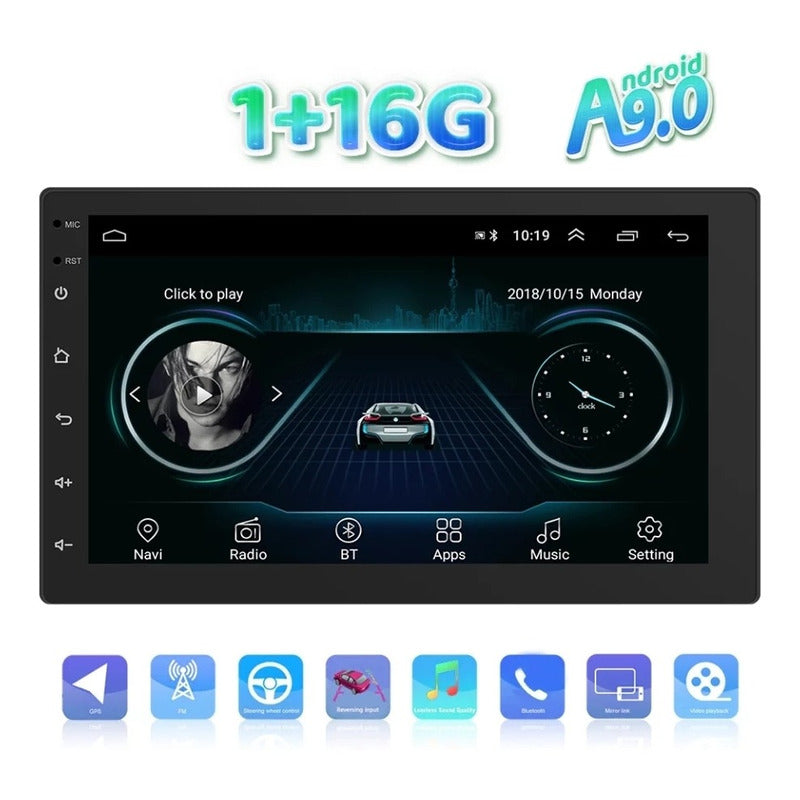 Radio Auto Android 9 Gps Wifi 2 Din Touch 7 Pulgadas Waze R&