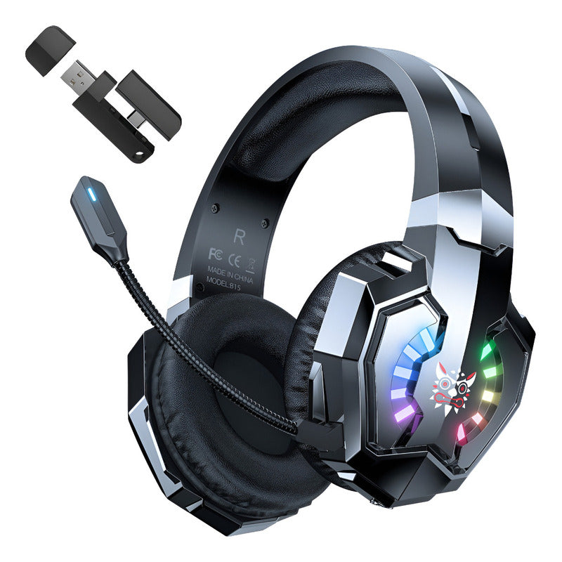 Audifono Gamer Onikuma B15 Trimodo Conexión Microfono Luz Color Negro B15