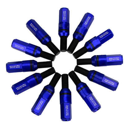 Set 20 Pernos De Llanta Doble Cabezal + Llave M14 Tunning Az 8044 Azul M14x1.5