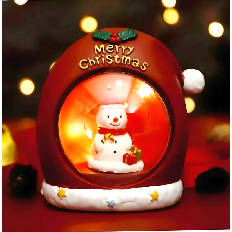 Esfera Navideña De Gorro Pascuero Con Luz Lámpara Navidad