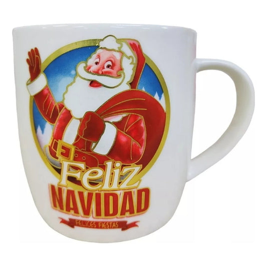 Taza De Navidad Con Tapa Santa Claus Tazón Navideño Cartoon
