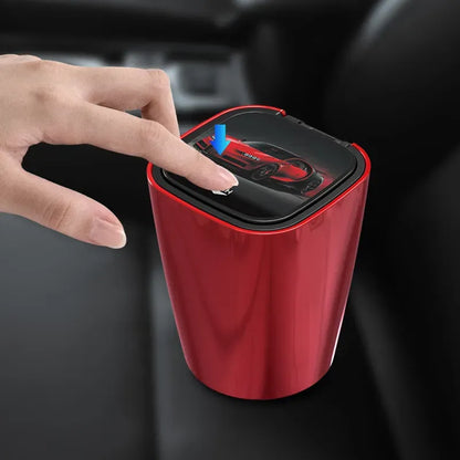 Cenicero Con Luz Led Y Tapa Abre Fácil Monedero Auto Casa Rojo Yd-01