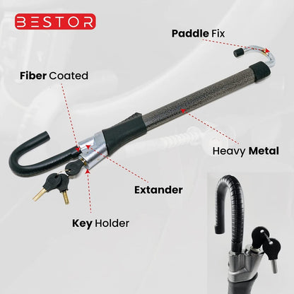 Traba Volante Y Pedal Antirrobo + Llave Cq-legend 6084 Metal