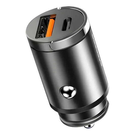 Cargador Auto Invisible Carga Rápida 15wtipoc 18wusb 12-24v Color Negro Cc-330