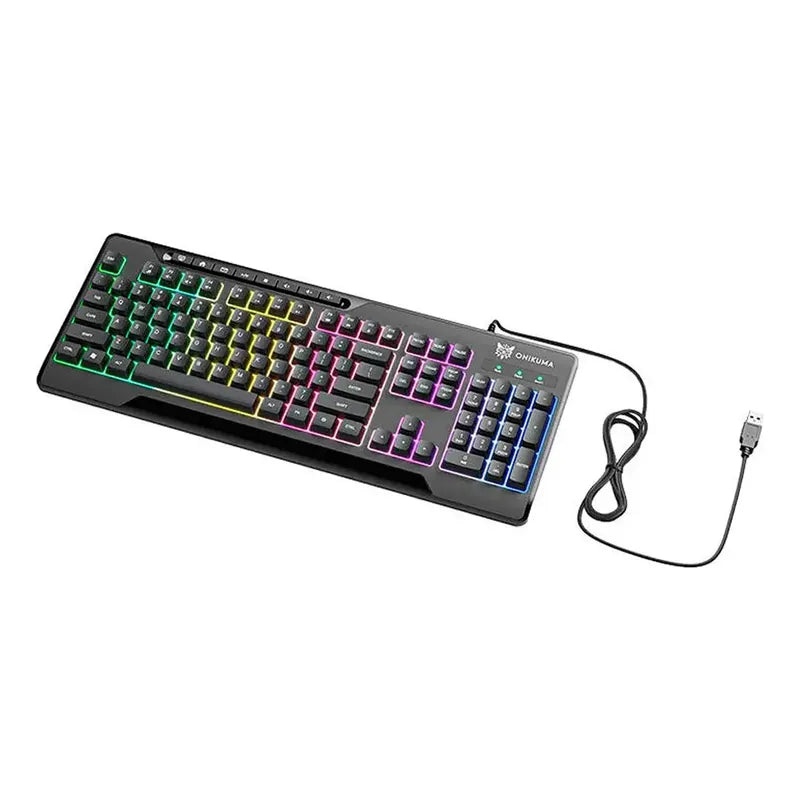 Teclado Para Gamers Onikuma G32 Rgb Membrana 104 Teclas Usb Negro