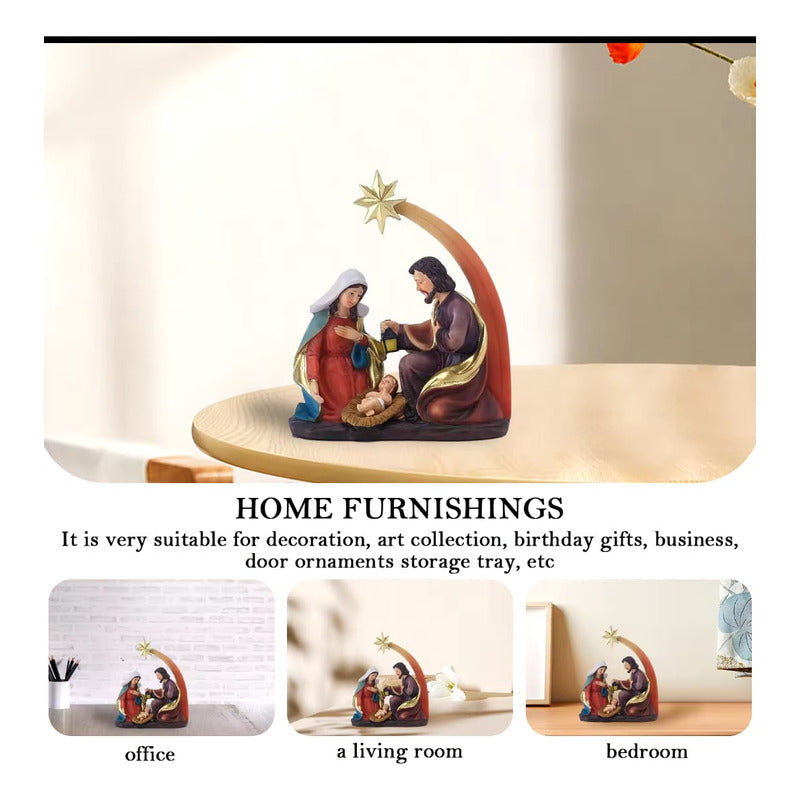Figura Pesebre Nacimiento Con Estrella De Belen Navidad /ryc