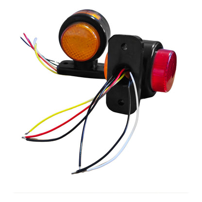 X2 Focos Luz Led Lateral Bi Color Destellante 12v-24v Trocha