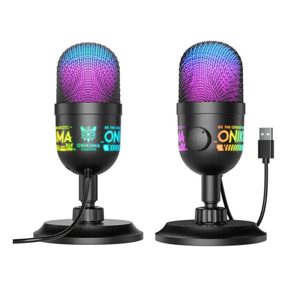Micrófono Gamer Onikuma M930 Rgb Usb 48khz Monitoreo En Vivo Negro