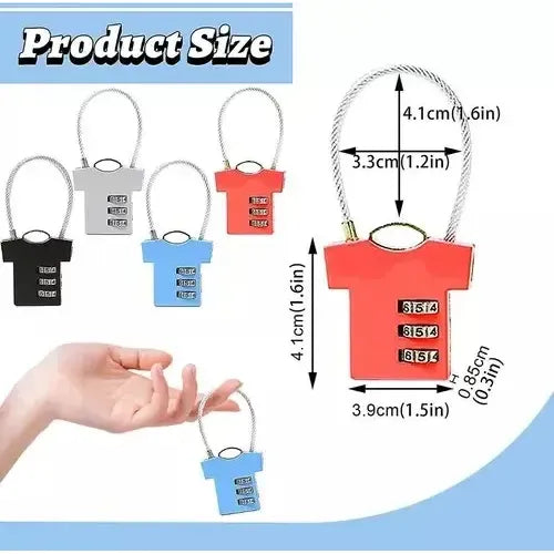 Mini Candado De Seguridad Con Contraseña Multiuso Diseño Color Negro