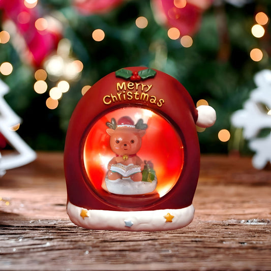 Esfera Navideña De Gorro Pascuero Con Luz Lámpara Navidad