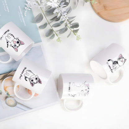 Taza Diseño Gato Chi Mug Taza 380ml Taza Café Té Happy Cat