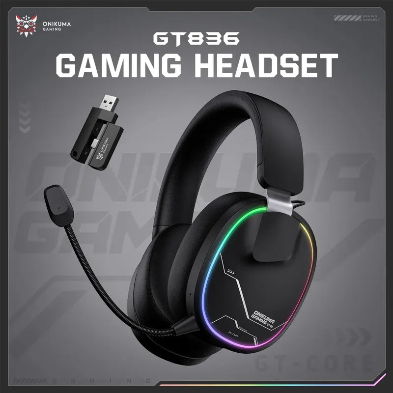 Audifono Gamer Onikuma Gt836 4modos Bluetooth Usb C Y Cable Negro Gt836