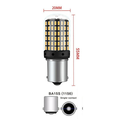Ampolleta 144 Led Intermitente 1/2 Contacto Luz Viraje Ambar