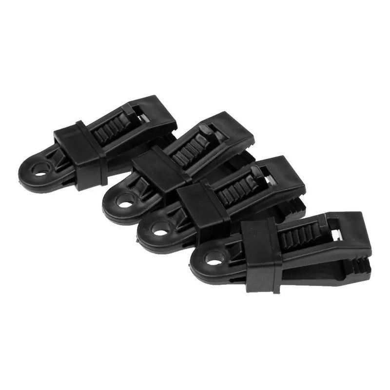X4 Gancho Para Lona Toldo Malla Carpa Camping Mediasombra Color Negro