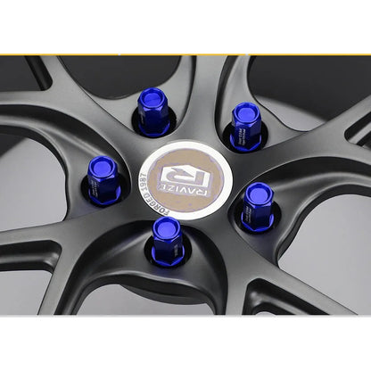 Set 20 Pernos De Llanta Doble Cabezal + Llave M14 Tunning Az 8044 Azul M14x1.5