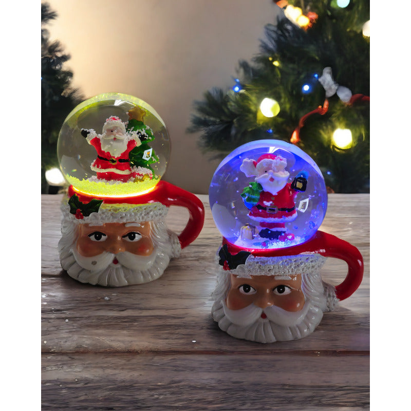 X6 Esferas De Cristal De Navidad Bola D Nieve Cn Luz Led 9cm