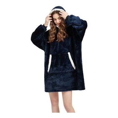 Polerón Con Capucha Sudadera Manta Sherpa Invierno Huggle/r&