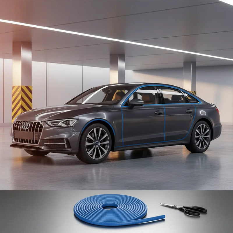 Moldura De Auto Sello Presión Protectora Puertas Capot 10mt Azul 10mt